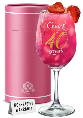 Wijnglas 'Cheers To 40 Years' 475 ml Geschenkbox
