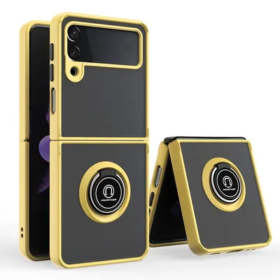 Obrázok produktu pre Pre Samsung Galaxy Z Flip4 5G Shadow Ring Case Puzdro na mobilný telefón Yellow Cover