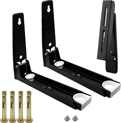 Produktbild von Stück Mikrowellen-Wandhalterung, Mikrowellenhalterungen aus Edelstahl, wandmontiertes Mikrowellenregal, wandmontierter Mikrowellenhalter, universelle Mikrowellenherdhalterung