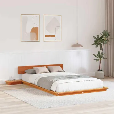 Immagine prodotto di Maison Exclusive - Letto matrimoniale, struttura in legno marrone, 140 x 190 cm