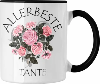 Produktbild von Trendation - Beste Tante Tasse Geschenk Kaffeetasse für Beste Tante der Welt Geschenkidee Geburtstag (Schwarz)