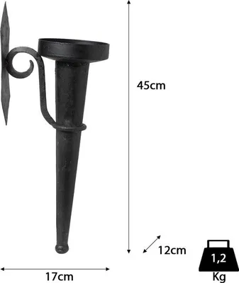 Produktbild von Metallene Wandlampe 45 cm antik schwarz