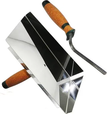 Produktbild von Famanu Fugenplatte Edelstahl 245 x 155 mm mit Fugenrakel und Korkgriff