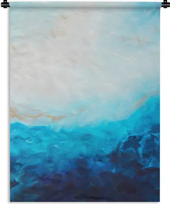Produktbild von MuchoWow® Wandteppich Wandbehang Blau - Meer - Abstrakt - Farbe 90x120 cm Tapisserie Dekoration Wandtuch - Wanddeko