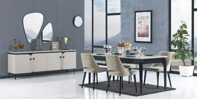 Immagine prodotto di Tavolo da pranzo, set da pranzo, gruppo tavolo da pranzo, tavolo, tavolo da pranzo, tavolo, set da tavolo con 4 sedie, set da 5 pezzi