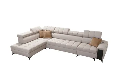 Produktbild von L-förmiges Sofa mit Schlaffunktion Eckcouch GREKO XI Grau Stoff AVRA 17 Linksseitig IM SOFA