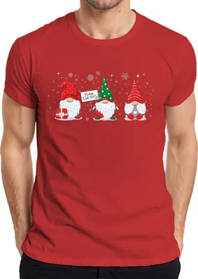 Produktbild von Merry Christmas Gnome Elfen Wichtel - Weihnachten Weihnachtsgeschenk Christmas Herren T-Shirt, Rot, L