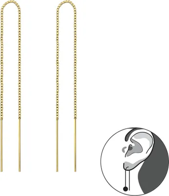Produktbild von Ohrringe Durchzieher 925 Sterling Silber Ohrhänger vergoldet Material - Silber vergoldet