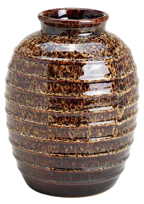 Produktbild von Blumenvase - braun - Keramik - 17 x 17 x 23 cm - glasiert