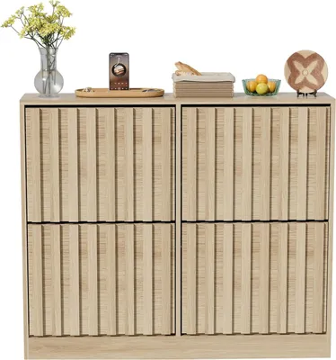 Image de Armoire à chaussures - Rangement à chaussures - Meuble de rangement pour chaussures - Armoire de rangement - Meuble d'entrée - Étagère réglable