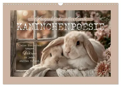 Produktbild von Kaninchenpoesie - Augenblicke voller Seele (Wandkalender 2027 DIN A3 quer), CALVENDO Monatskalender