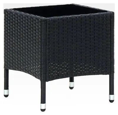 Produktbild von Gartentisch schwarz, 40 x 40 x 45 cm, Poly-Rattan, für den Außenbereich