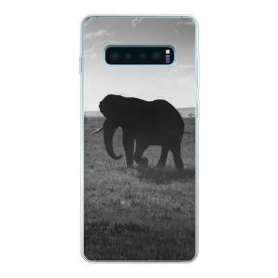 Produktbild von MuchoWow® Handyhülle Schutzhülle Hülle für Samsung Galaxy S10 Plus Elefant - Einfarbig - Tiere - Schwarz und weiß Silikon Softcase Handy Hülle - Schutzhülle
