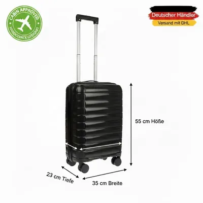 Produktbild von Kleiner Herren Koffer Handgepäck Bordgepäck Reisekoffer 34x56x22 cm IATA Standard passend für Wizzair Ryanair