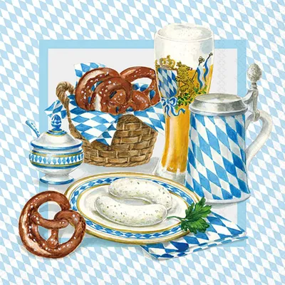 Produktbild von Servietten 33x33 cm - White sausage