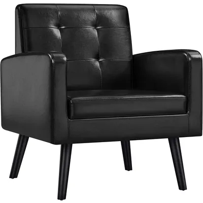 Productafbeelding van Yaheetech oorfauteuil met armleuningen, loungefauteuil, zwart