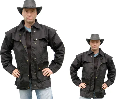 Produktbild von Westernjacke regenfest ungeölt Country - Running Bear schwarz outdoor Jacke XL - 54/56