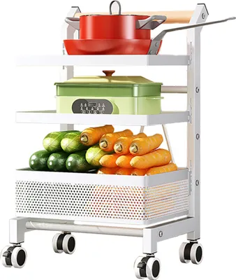 Produktbild von Heikoeco® Rollwagen, multifunktionaler Aufbewahrungswagen, beweglicher Aufbewahrungs-Organizer auf Rollen, Aufbewahrungswagen für Küche, Bad