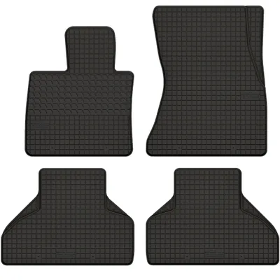 Produktbild von Gummimatten passend für BMW X5 F15 (2013-2018) Gummi Fußmatten Satz Schwarz + Stopper