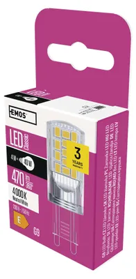 LED žárovka Classic JC / G9 / 4 W (40 W) / 470 lm / neutrální bílá
