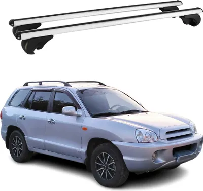 Image de Barres de toit Transversales pour Hyundai Santa Fe 2001-2012 Aluminium Argent