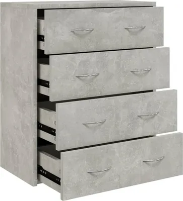 Produktbild von vidaXL Komoda z 4 szufladami 60x30,5x71 cm betonowo-szara