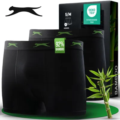 Produktbild von SLAZENGER BAMBOO Herren Boxershorts aus Bambus | Größe XXL (8) - 12er Pack | atmungsaktiv & weich | Retro Shorts | Unterwäsche Unterhosen etikettenlos