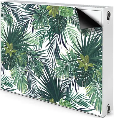 Produktbild von Magnet Radiator Magnet Mat Heizkörperverkleidung Heizkörper-Abdeckung Heizung 90x60 cm  - Tropisch, Blätter