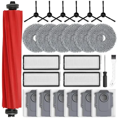 25-tlg. Zubehörset für Roborock Qrevo Pro/S – Bürsten, Filter, Tücher