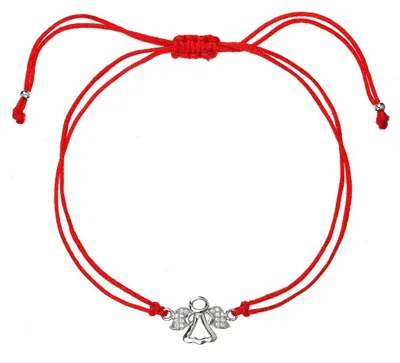 Produktbild von Rotes Kabbala-Armband mit kleinem Engel 13020.3