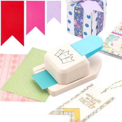 3-in-1 Stanzer für Banner, 3,8/5,1/6,3 cm, Papier, Basteln