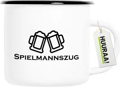 Produktbild von Huuraa Emaille Tasse Spielmannszug Schützenfest 300ml Vintage Campingbecher Geschenkidee