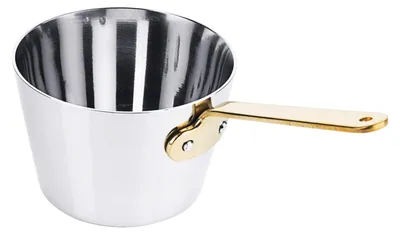 Produktbild von Mini-Stieltopf, Serviertopf, Edelstahl mit Messinggriff, verschiedene Ø wählbar : 8,5 cm Variante: 8,5 cm