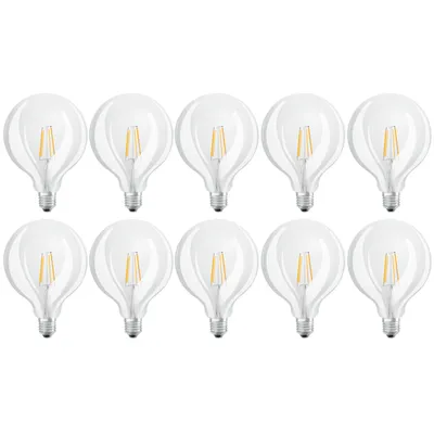 Produktbild von 10 x Osram LED Parathom Filament Leuchtmittel G125 Globe 4W = 40W E27 klar 470lm warmweiß 2700K