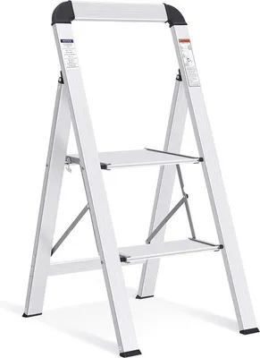 Zdjęcie produktu dla Aluminiowa waga z 2 stopniami, antypoślizgowa, przenośna, do użytku domowego, do 150 kg