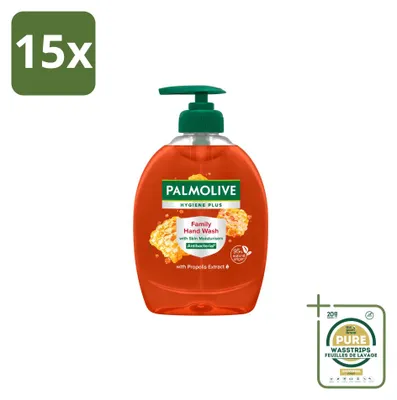 Obrázok produktu pre 15 kusov mydla Palmolive Hygiene Plus Family na ruky, objem 300 ml – balenie