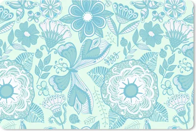 Produktbild von MuchoWow® Mauspad Mousepad Blumen - Blau - Weiß - Muster 27x18 cm - Mousepads - Maus Mat - Pad - Mausunterlage - Büroartikel - Desk Matten