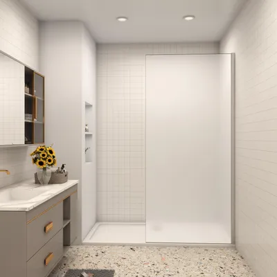 Produktbild von AICA Walk in Dusche 70x200cm 10mm Duschabtrennung NANO ESG- Milchglas für Duschwand ohne Tür Duschkabine
