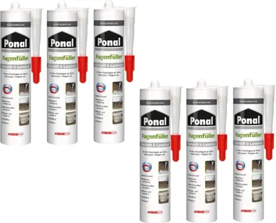 Produktbild von Ponal Fugenfüller Parkett & Laminat, Kartusche, Räuchereiche, 6x 280ml