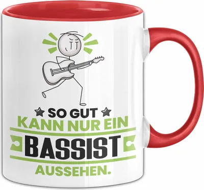 Produktbild von Bassist Geschenk Tasse So Gut Kann Nur Ein Bassist Aussehen Geschenkidee Kaffee-Becher (Rot)