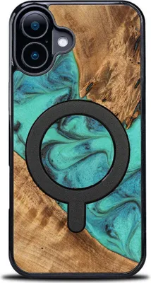 Image de Housse en bois Bewood Unique - Turquoise pour MagSafe pour iPhone 16 Plus