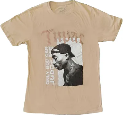 Produktbild von Tupac Shakur - "Only God Can Judge Me" T-Shirt für Herren/Damen Uni RO3874 (L) (Sand)