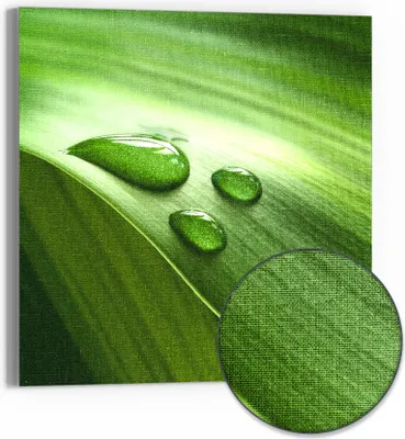 Produktbild von DEQORI Hybrid Leinwand Bild 30x30 cm 'Tropfen der Reinheit' Wandbild Glas flach modern