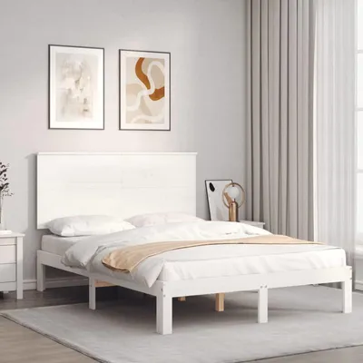 Immagine prodotto di Letto a castello – Realizzato in legno massello – Con testiera – Bianco – Salvaspazio