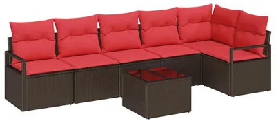Immagine prodotto di vidaXL Set di divani 7 pezzi in polirattan marrone