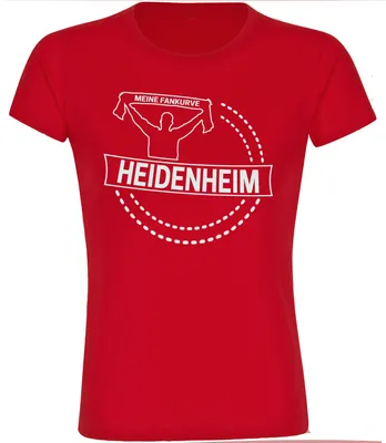 Produktbild von multifanshop Damen T-Shirt - Heidenheim - Meine Fankurve, rot, Größe S