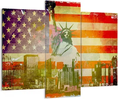 Produktbild von Bild auf Leinwand - Leinwandbild - Symbol USA Freiheit - 130x100cm - Wand Bild - Wanddeko - Leinwanddruck - Bilder - Kunstdruck - Wanddekoration - Leinwand bilder - Wandkunst - CB130x100-2543