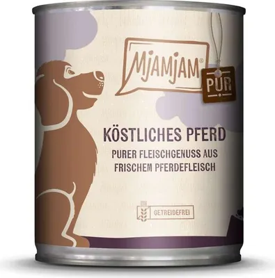 Image de Chiens - Aliments humides MJAMJAM Dog Adult pur cheval, 800 g