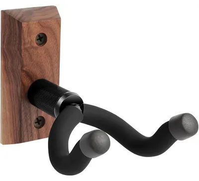 Produktbild von Wandhalter für Gitarre aus Natur-Walnussholz, platzsparende Gitarren Wandaufhängung, elegant & stabil, Geschenk für Musiker