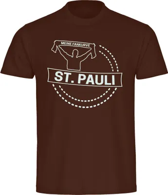 Produktbild von multifanshop Herren T-Shirt - St. Pauli - Meine Fankurve, braun, Größe M